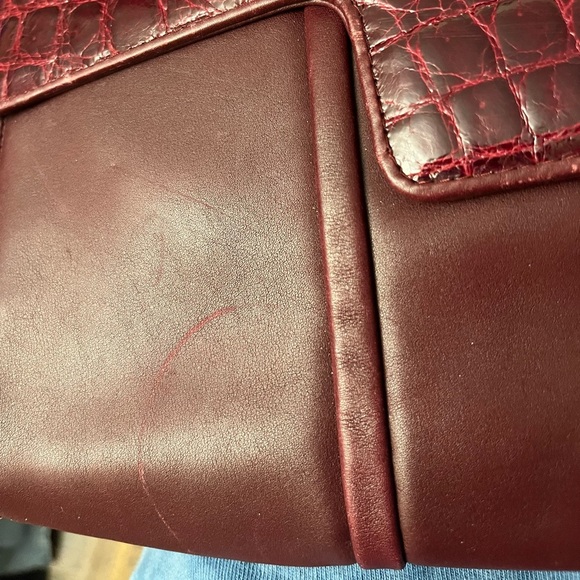 SILVANO BIAGINI Burgundy Flat Crossbody Leather Bag - Picture 3 of 16